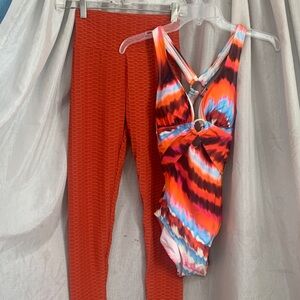 VENUS Multicolor Orange & Red One-Piece Swimsuit